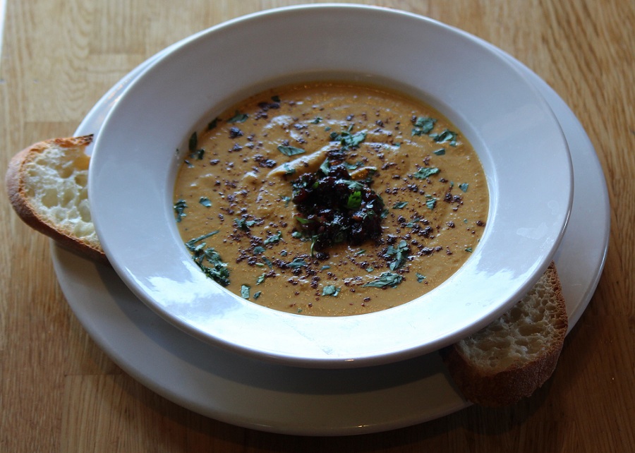 North End Café Shares Recipe for Pumpkin-Jalapeno Soup with Chili-Cranberry Relish
