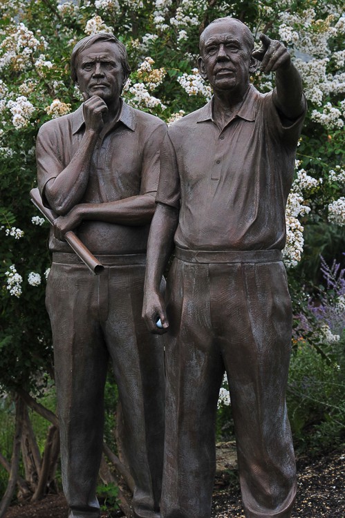 Jack Nicklaus and Dwight Gahm, founder of Valhalla Golf Club, sculpture is seen near the clubhouse during a practice round prior to the start of the 96th PGA Championship at Valhalla Golf  96th PGA Championship at Valhalla Golf Club in Louisville, Kentuck