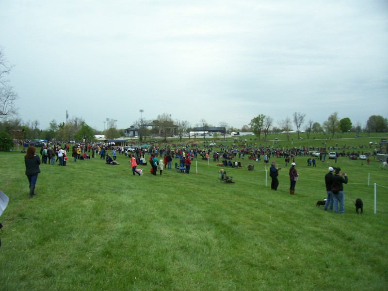 Spectators spread out over the cross country course to watch competitiors jump the different obstacles.