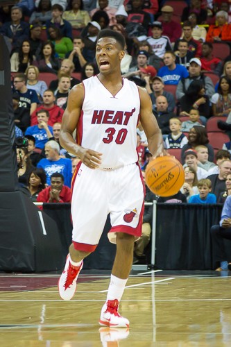 Norris Cole barks instructions to the Miami Heat.