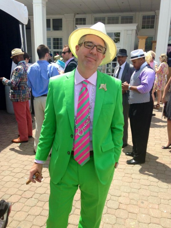 Kicky green suit.