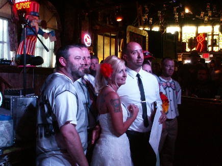 Matt and Stacy (front row), the newlyweds who said their vows at the show.