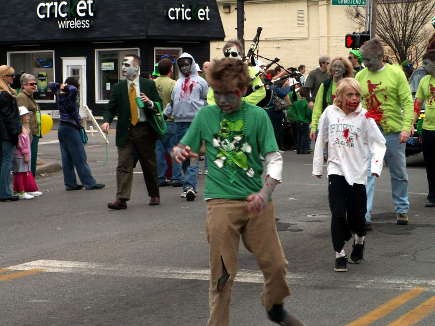 These zombies wanted Irish cream-flavored brains on this day.