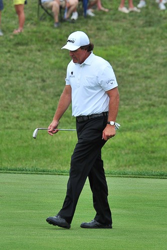 Phil Mickelson day one of qualifing rounds for the 96th PGA Championship at Valhalla Golf Club