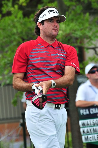 Bubba Watson tees off Day one of qualifing rounds for the 96th PGA Championship at Valhalla Golf Club
