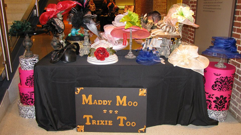 The Derby hat display by Maddy Moo &amp; Trixie Too.