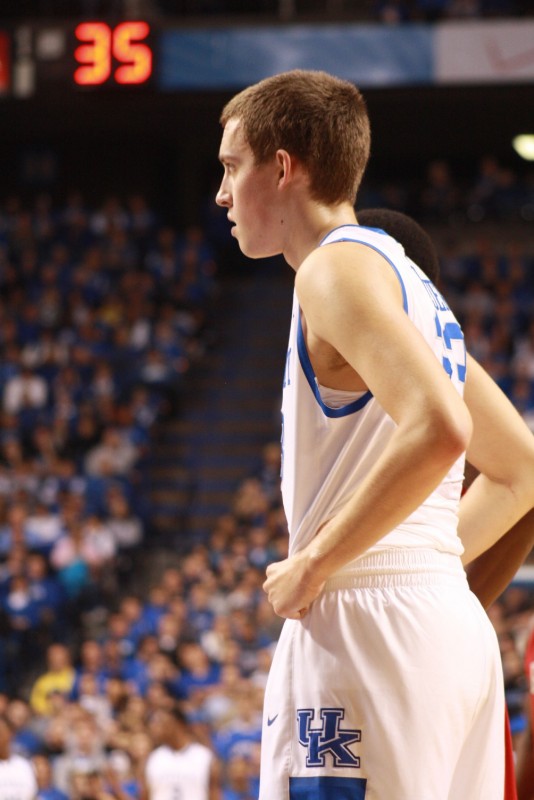 Wiltjer takes a moment while the guys line up at the free throw line