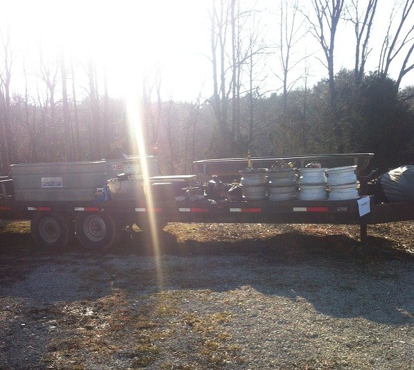 Auction items - flatbed trailer and other items.