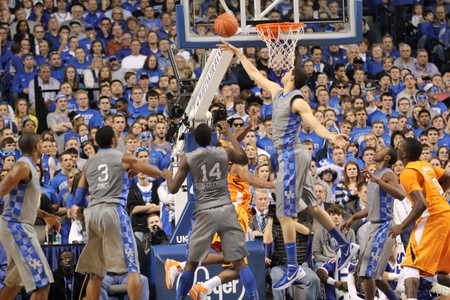 Vargas gets a block