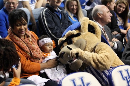 Scratch, the mascot loves the fans