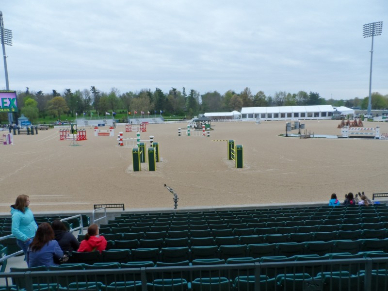 The Rolex stadium jumping course sits at the ready for Sunday&#039;s jumping test.