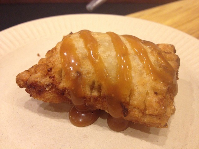 Harvest&#039;s Fried Apple Pie with Caramel Sauce
