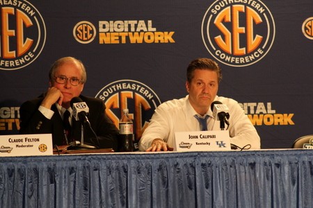 Coach Cal doesn&#039;t look too happy here but he&#039;ll take the win.