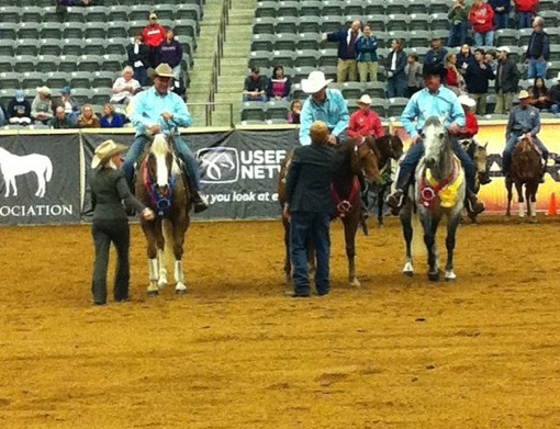 Second in the team competition is the Ariat Boot Team of Shawn Flarida, Shane Brown, Sam Smith.