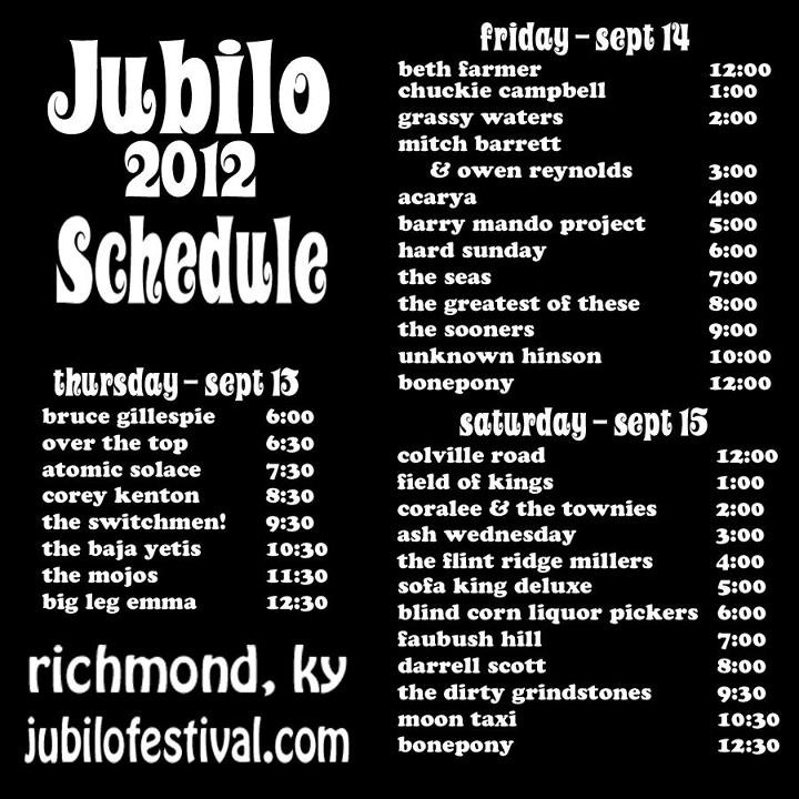 Jubilo Schedule