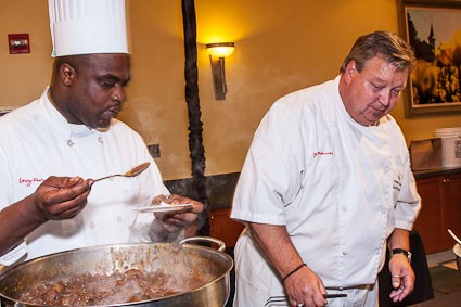 Kortez Fletcher and Executive Sous Chef David Danielson from Levy&#039;s Restaurant Churchill Downs put together the Braised Beef Cheeks