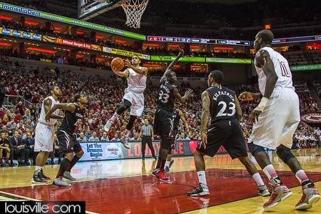 David Nyarsuk lost sight of Peyton Siva as Siva approached the basket.
