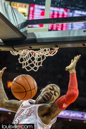 Kevin Ware gets in the slam dunk action.