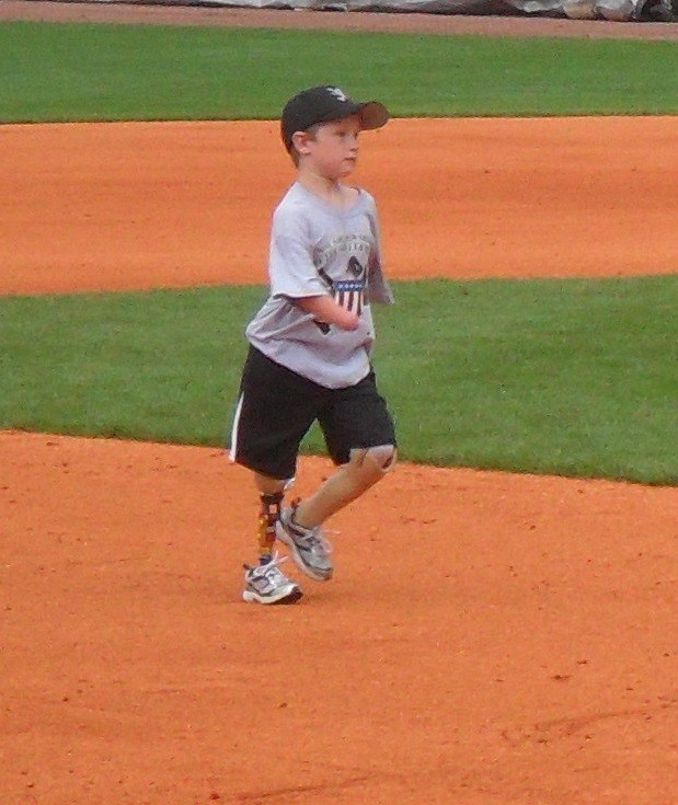 Landis, a quadruple amputee from E-Town got to run the bases in the Buddy Bat Derby at the Bats&#039; game that night