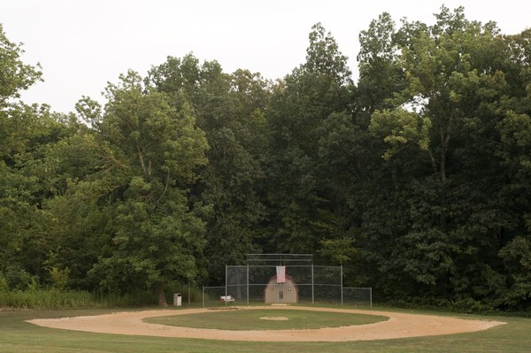A baseball diamond, one of the many amenities found at the 8-acre musicians&#039; compound, Thursday, July 26, 2012, at Liquid Sound Studios in Greenville, Ind. (Photo by Brian Bohannon)