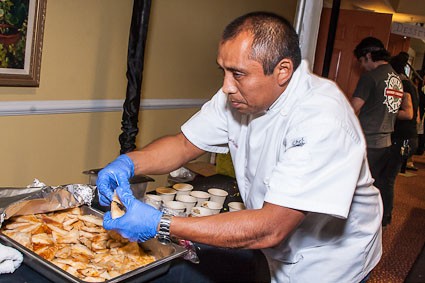 Mayan Cafe&#039;s Chef Bruce Ucan puts together his fresh tasting Ojaldra appetizer