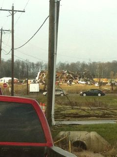 Tornado damage in New Pekin, IN