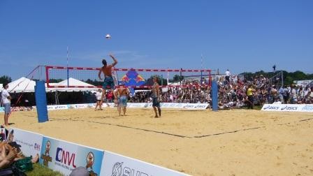 Olympic Gold medalists Phil Dalhausser and Todd Rogers participate in NVL Pro Tour 2012 held in Pimlico&#039;s infield.