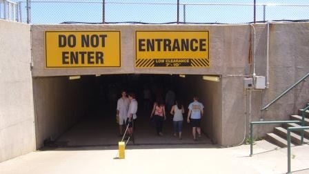A tunnel takes fans from trackside to the infield for InfieldFest.