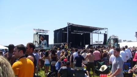 Wiz Khalifia was one of six acts entertaining the infield crowd.