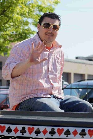 Vegas themed trucks allowed students to ride along the parade route