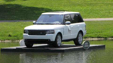 Land Rover is one of the sponsors of the Rolex Kentucky 3-Day Event and had one of their vehichles on display at one of the cross country obstacles.
