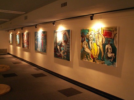 The Regalo SOFO location has an art exhibit upstairs, currently featuring pieces by Joshua Jenkins.
