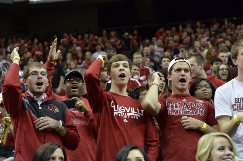 Fans cheered on the Cardinals tonight at the KFC Yum! Center