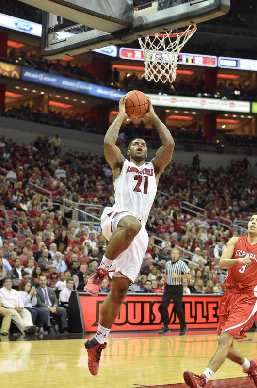 Chane Behanan goes up for a dunk in the second half