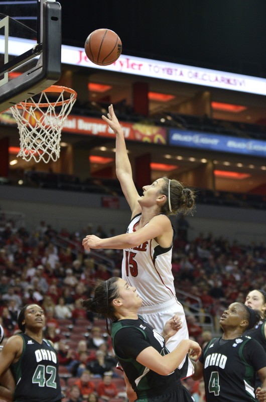 Megan Deines goes up for a layup