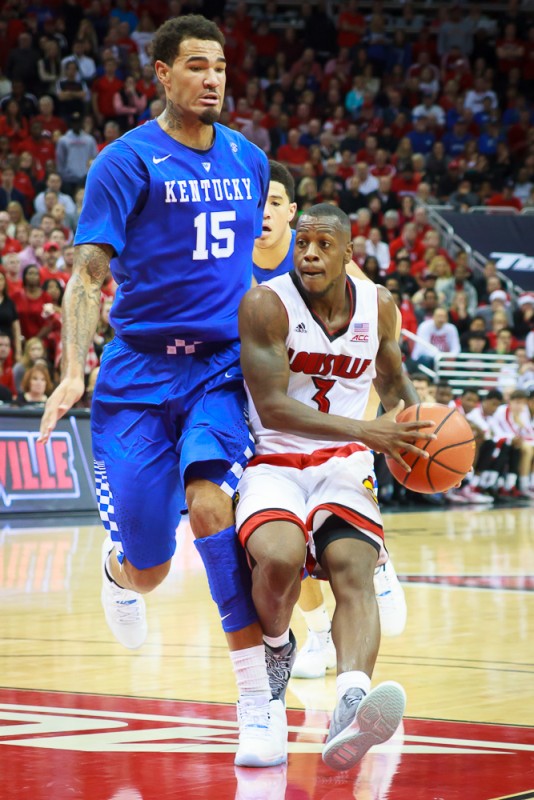 Chris Jones tried to avoid getting run over by Willie Cauley-Stein.