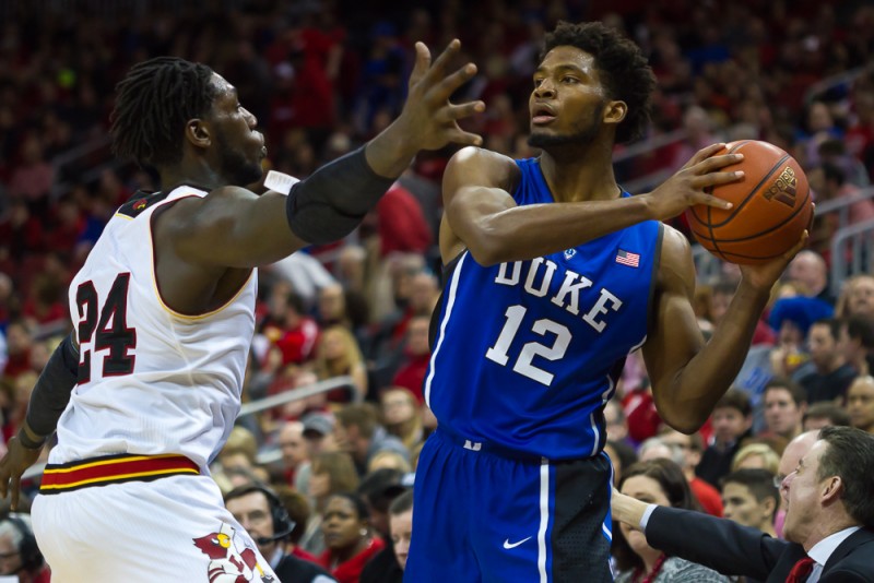 Justise Winslow tried to throw it in against Montrezl Harrell.