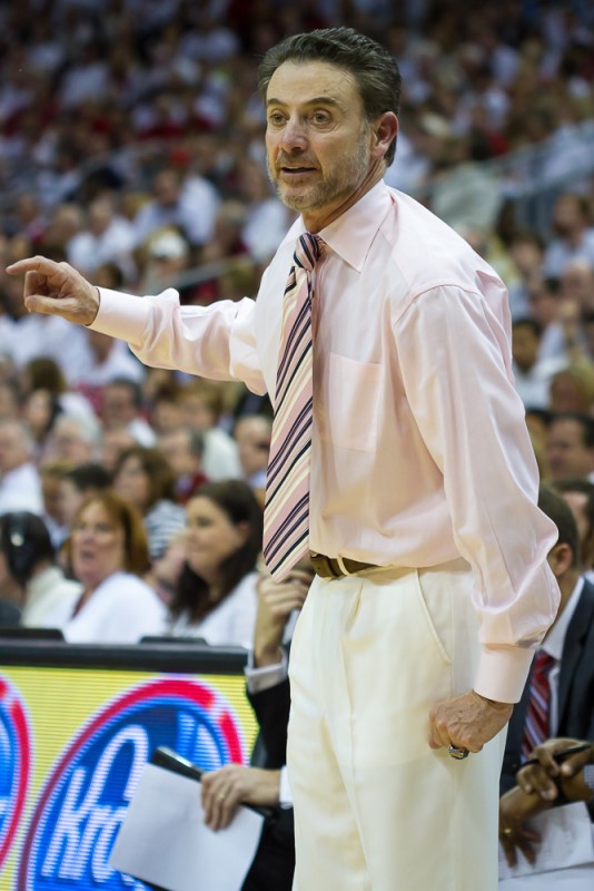 Coach Rick Pitino without the jacket meant he was all business.
