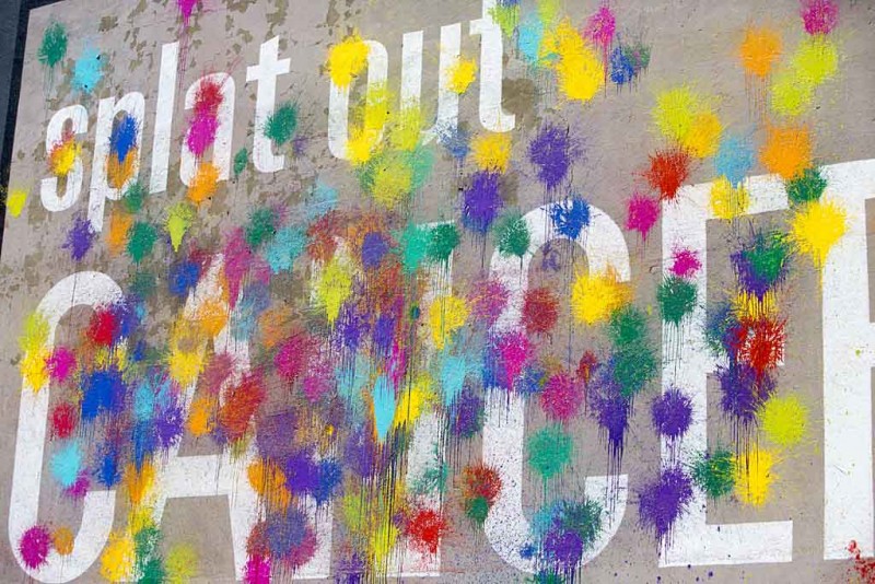 Colorful splats of paint
