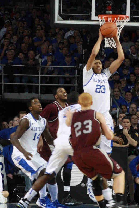Davis pulls down 1 of his 3 rebounds
