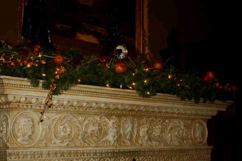 Lights highlight the craftmanship of the homes