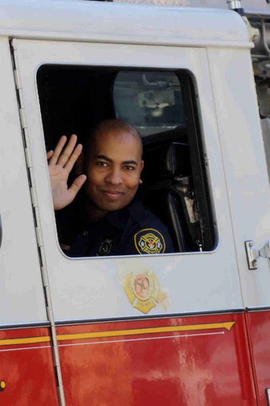 LMFD brought a very large fire truck with them