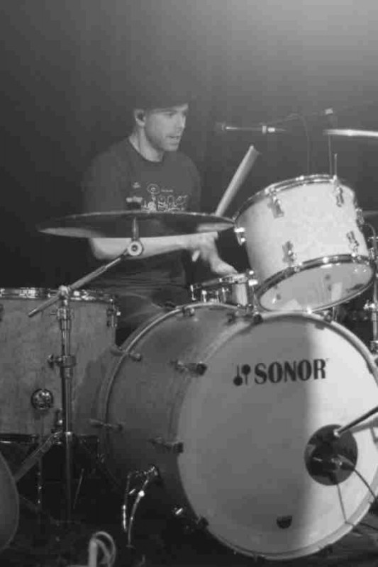 Drummer Sean Dalton is very focused on his work