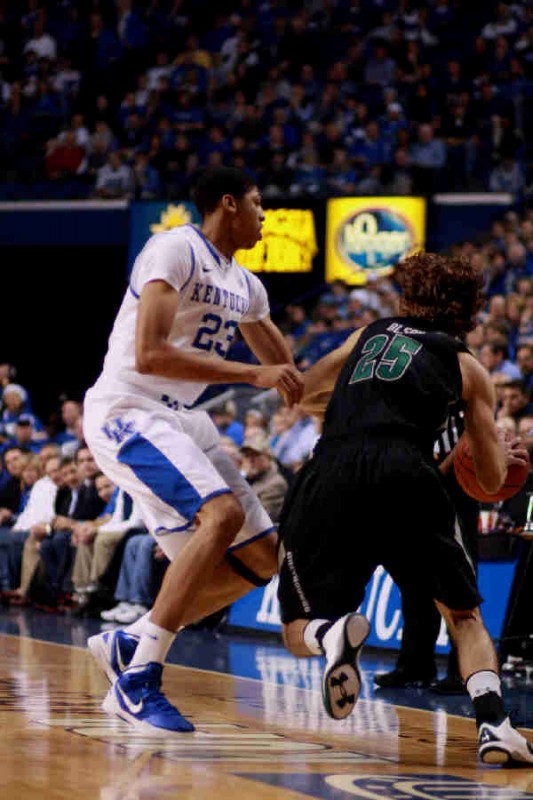 Davis works the press