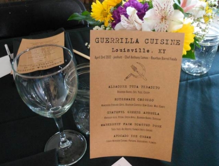 Guerrilla Cuisine's Louisville Menu