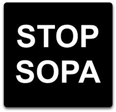Many have used images like this to show their disagreement with SOPA