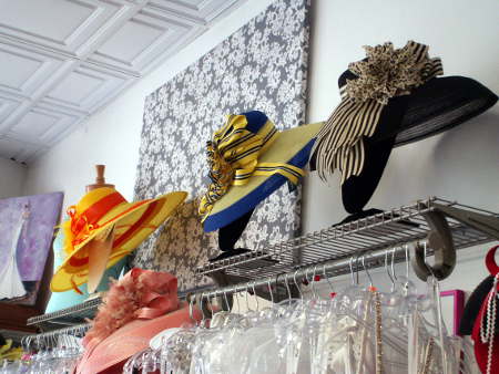 Crusading for Derby hats at Heather French Henry Showroom