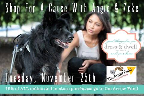 On Tuesday, Nov 25 15% of all purchases at Dress & Dwell go to the Arrow Fund